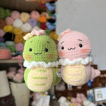 🔥新款🔥手工毛綫diy材料包生肖小蛇新年禮物包勾織掛件鈎針編織打髮時間diy毛線針織/手作材料包/鉤織毛線 DHU5
