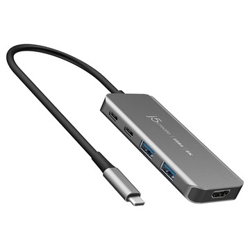 j5create 凱捷國際 USB4 8K60 輕巧集線器 JCH453  1個  銀灰色