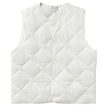 BASE ALPHA ESSENTIALS 鑽石菱格絎縫背心  XL(105)  象牙白