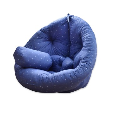 【班尼斯】蘑洗蘑洗‧可拆洗香菇創意懶骨頭沙發床系列(不需靠牆即可使用)星星藍