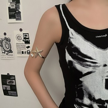 【台灣公司 可打統編】免運 歐美跨境海洋度假風海星異形仿珍珠臂環開口可調節上臂手鐲臂鐲女 可開發票 全館五折 工廠現貨直銷 新品特價 z9211