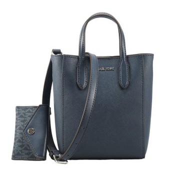Michael Kors 超小型-VINCENT防刮皮革手提/斜背包-附卡包35F4S2VC0T(深藍)