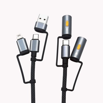 6合1 60W多功能快充線LED燈+USB防風打火機