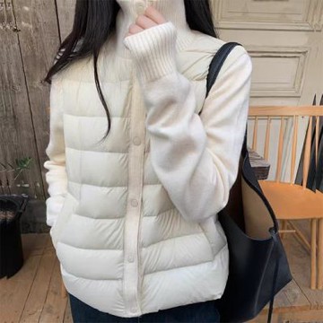 [巴黎精品] 現貨+預購 頂級真羽絨外套90%鴨絨羽絨衣秋冬外套上衣大碼休閒女裝-立領拼接針織袖衣3色a1lr19