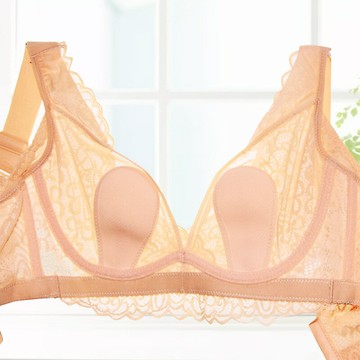 新款大胸顯小大碼文胸薄 調整型蕾絲內衣收副乳廠家直銷