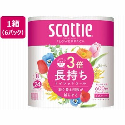 スコッティ フラワーパック 3倍長持ち ダブル 75m 8ロール×6P クレシア