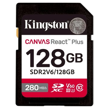 Kingston 金士頓 Canvas React Plus SDXC 記憶卡  128GB  1個