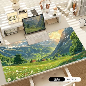 🔥新品促銷宮崎駿動漫皮革鼠標墊超大皮革墊夏日風景治癒系電腦鍵盤墊