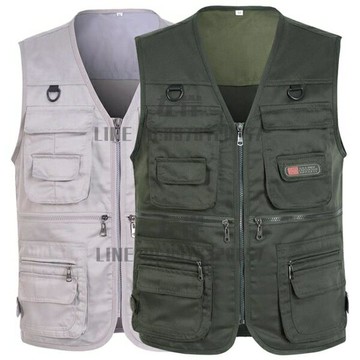 釣魚馬甲男V領多口袋坎肩夏網背心爸爸裝戶外釣魚攝影馬夾【雲木雜貨】