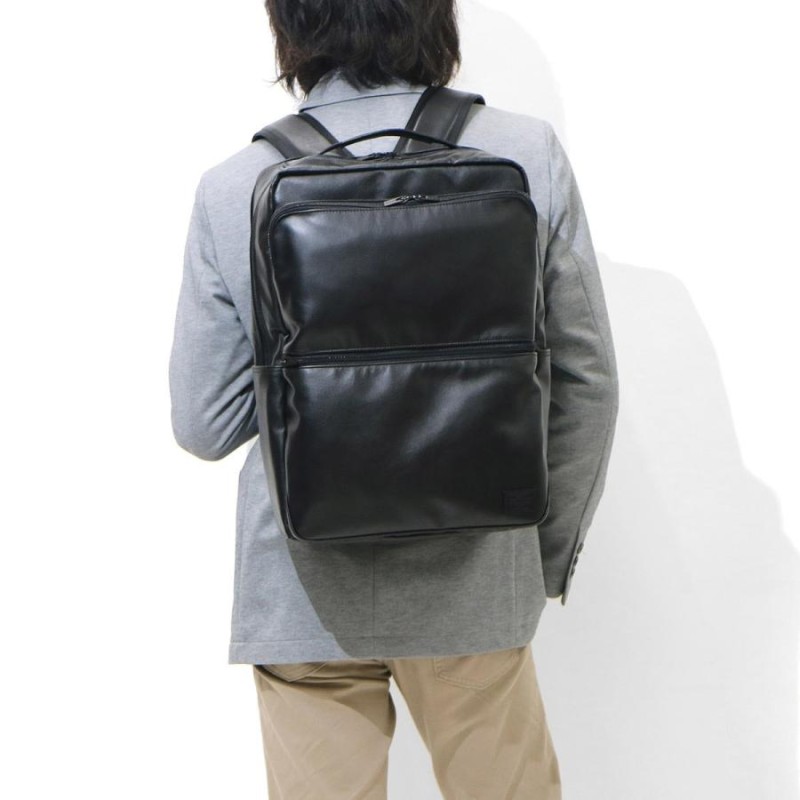 ポーター タイム ブラック デイパック 146-16103 ビジネスリュック 吉田カバン PORTER TIME BLACK バッグ 吉田かばん B4  レザー 本革 日本製 通勤 メンズ | LINEショッピング