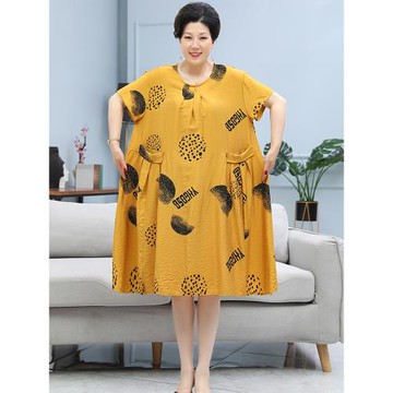 200斤特大碼媽媽裝連衣裙女2025年新款夏季寬松遮肉加肥加大長裙