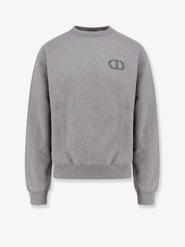 Cotton sweatshirt with frontal icon cd embroidery - DIOR - gender_Man
