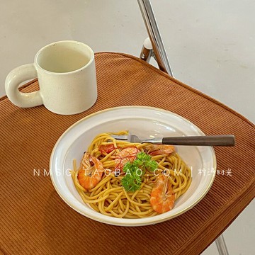 日式ins復古變色釉陶瓷盤湯盤家用深盤沙拉盤拉面碗早餐盤泡面碗