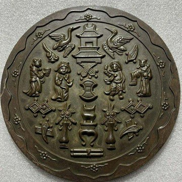 古董雜項古玩收藏仿古純銅鏡包漿老道 純銅銅鏡 擺件