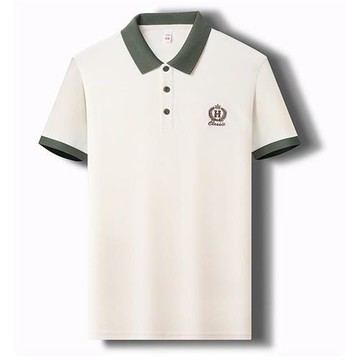 【巴黎精品】POLO衫短袖上衣-拼色領刺繡寬鬆彈性男裝5色a1ff33