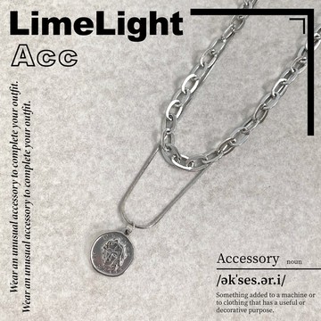 ☆LimeLight☆ 雙層 / 鍊條 / 人頭 / 圓牌 / 可分開配戴 / 飾品 / 鈦鋼 / 項鍊 27