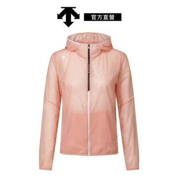 【DESCENTE】迪桑特 女士 極輕量跑步連帽防風外套(粉色)