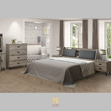 【多木家居】科卡KOKA-2/USB 經濟部標準防貓抓皮床頭155公分/185公分+52公分床頭櫃