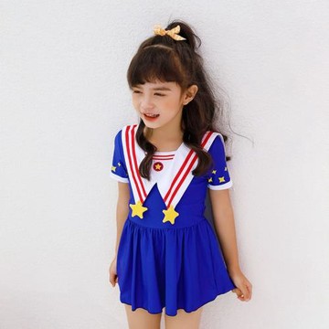 2024新款韓版女童寶寶泳衣泳裝公主甜美連體保守泡溫泉寶寶游泳衣