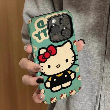 個性KT貓蘋果17/16promax手機殼iPhone16/15/14pro菲林二合一13/12硬殼x
