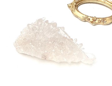 天然冰透體幾何三角白水晶簇 家居 辦公室 療癒 擺件消磁淨化手鍊