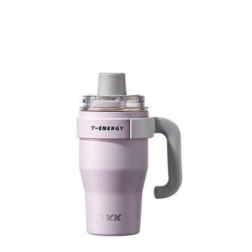 【TKK】T-One 彈蓋冰壩杯 316不鏽鋼x陶瓷噴塗 800ML-風信紫