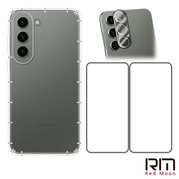 RedMoon 三星 S23+ 5G 6.6吋 手機殼貼4件組 空壓殼-9H保貼2入+3D全包鏡頭貼