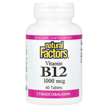 Natural Factors, 維生素 B12，1000 微克，60 片