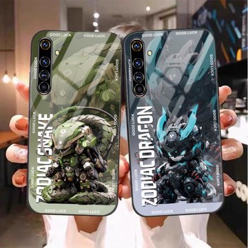 適用于realmex50pro手機殼PR0玻璃0PP0硬殼真我x50pro卡通真我X50por中國風opop機械十二生肖RMX2071蛇年男新