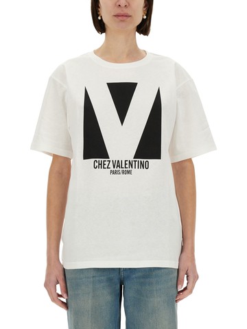valentino "chez valentino" print t-shirt