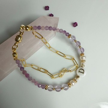 C.Lady晶女子。脈輪水晶系列－紫水晶手鍊