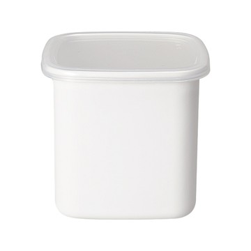Noda Horo 野田琺瑯 日本製方型塑料蓋琺瑯保鮮盒 1200ML  L(12.4 x 12.4 x 11.8cm) 350g  1個