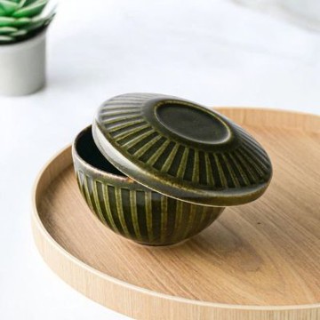 日本製 美濃燒 11cm飯碗附蓋