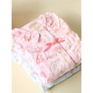 女童全棉雙層紗布睡衣春夏秋季純棉兒童女士家居服親子起居服套裝