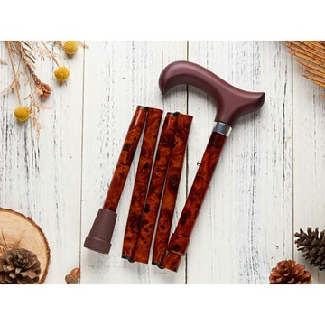 來而康 Merry Sticks 悅杖 醫療用手杖 (未滅菌) MS-572-634-077BR 繽紛生活 折疊手杖 核桃木 MS572634077BR