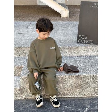 兒童裝男童衛衣套裝秋冬裝寶寶2025冬季新款加絨加厚運動休閑衣服