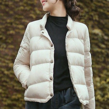 現貨+預購 真羽絨90%白鴨絨羽絨外套羽絨衣夾克-短款加厚單排扣防寒保暖女夾克2色74dt25【獨家進口】【米蘭精品】