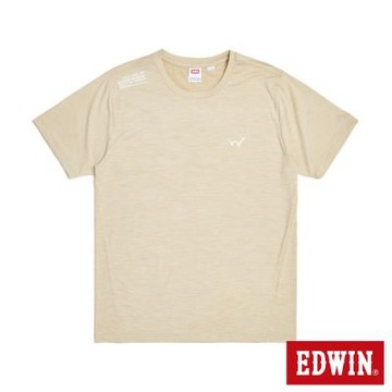 EDWIN 男裝 COOL FLEX 涼感小W印花短袖T恤-淺卡其