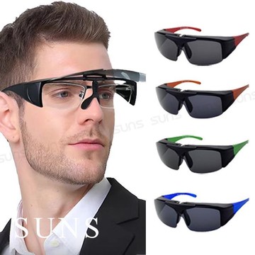 【SUNS】MIT上翻式偏光 太陽套鏡 運動休閒墨鏡  大框架 包覆性佳 多種顏色