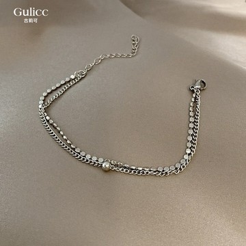 Gulicc 手鍊 嘻哈金屬雙層手鍊