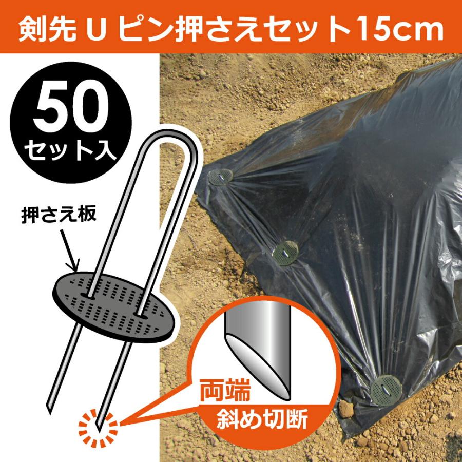 daim 剣先Uピン押さえセット 15cm 50セット入 園芸 防草 防草シート ピン 押さえ おさえ ガーデニング 家庭菜園 用品 用具 シート 固定