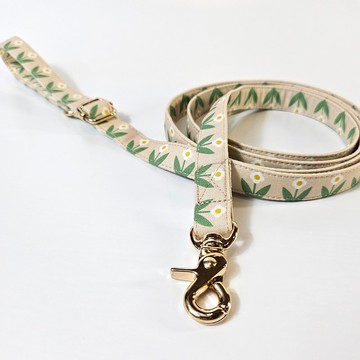 渡渡鳥花米色|圖案織物狗繩