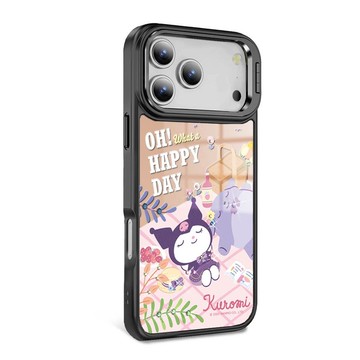 17/16/15/14/13 軍規防摔合金框隱形立架鏡面彩鑽殼-野餐酷洛米B