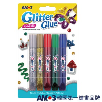 【AMOS 阿摩司】5色 金蔥膠 / 組 GCL10B5