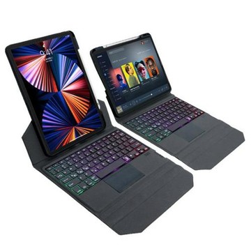 適用iPad Air5一體式妙控鍵盤保護套 Pro11七彩背光便攜橫豎支撐