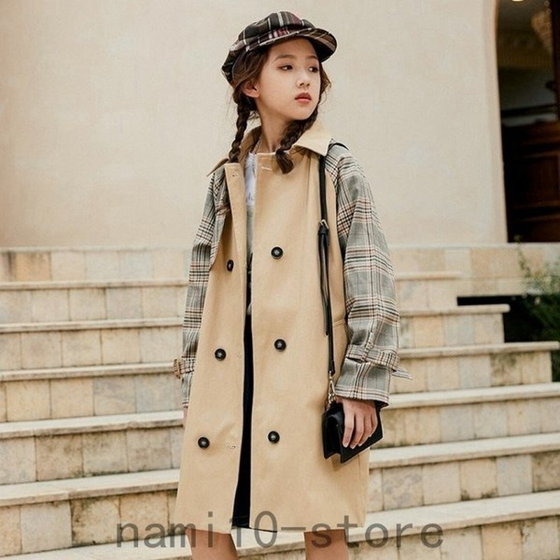 トレンチコート キッズ キッズコート 子供服 女の子 秋 コート スプリングコート アウター 長袖 ガールズ ジュニア 服 秋服 1cm 160cm 驚きの価格が実現