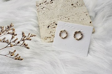 【圈】簡約/耳環/耳夾/銀針/金屬/白