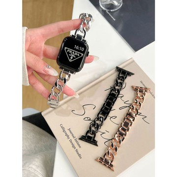 《台灣出貨》適用 APPLE WATCH 牛仔鏈帶 合金錶帶 S11 SE S10 S9 46mm 44mm 女士錶帶