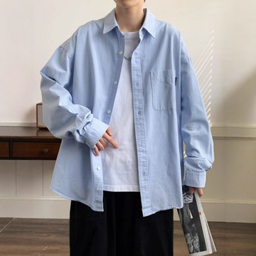 港風格子襯衫男痞帥高級感長袖襯衣潮流潮牌日系內搭秋季學生外套鑫弘-衣錦男裝