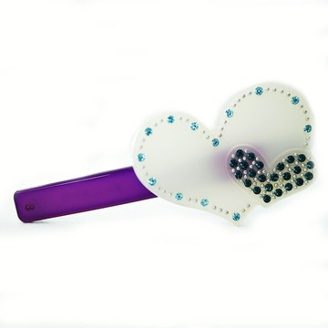 粉紅堂 髮飾心心相映 愛心水鑽髮夾  粉橘色 / 雪白